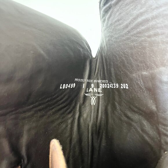 Lane LEXINGTON Over the Knee Womens Cowboy Boots 9 Brown Western Cowgirl Tall - Picture 10 of 12